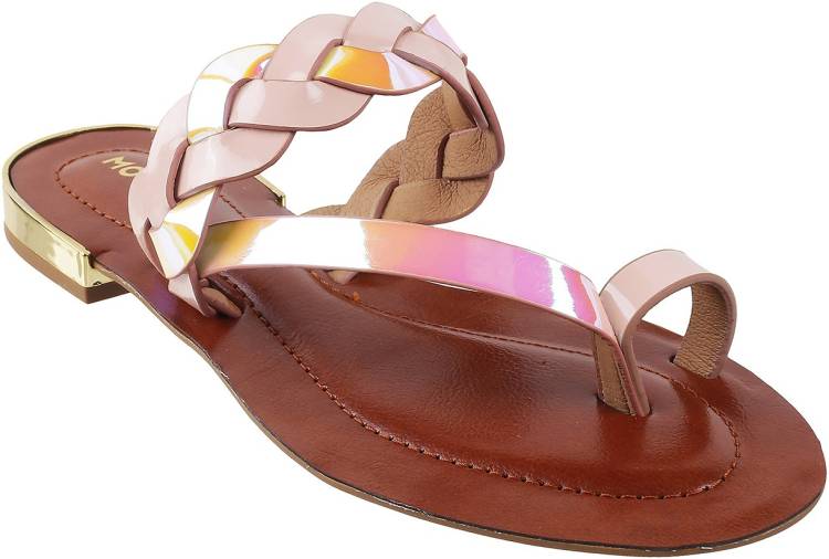 MOCHI Women Pink, Brown Flats Price in India