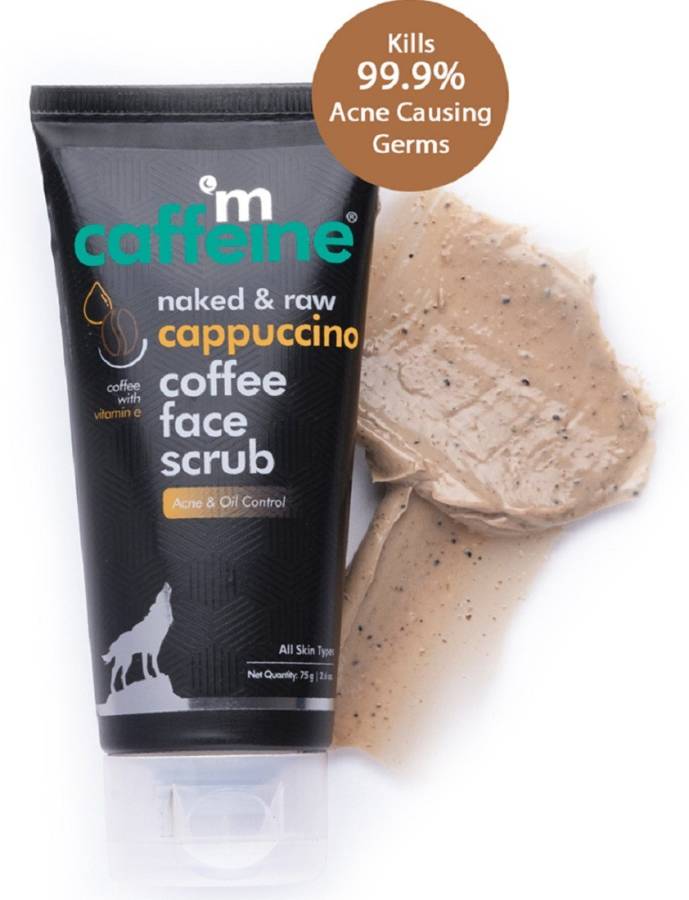 MCaffeine Anti-Acne Cappuccino Face Scrub with Coffee for Mild Exfoliation & Oil Control Scrub Price in India