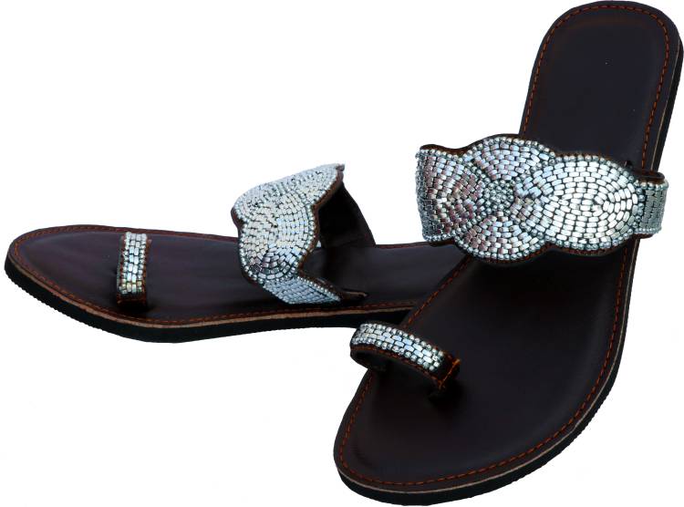 Women Silver Flats Sandal Price in India