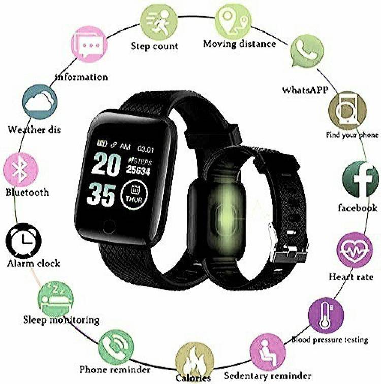Amit Enterprises ID116plus smartband with pedometer Smartwatch Price in India