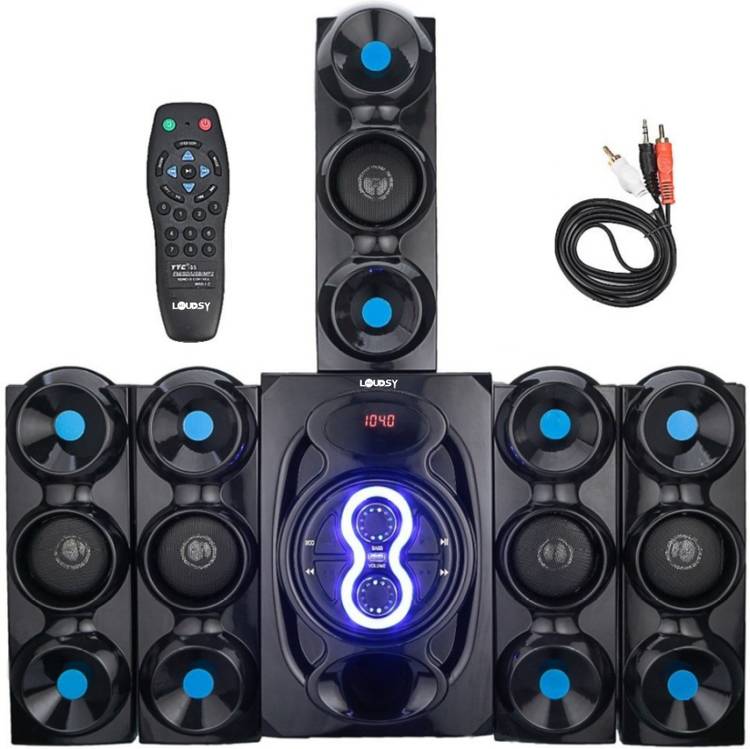 LOUDSY Best Value Powerful Sound Audio Extra Bass Home Theatre Flashing LED Light BestIn Built Bluetooth Connectivity /Gaming/Outdoor/Home Audio TF/FM Slot Home Theatre compatibility and stable transmission wireless technology helps connecting fast and s