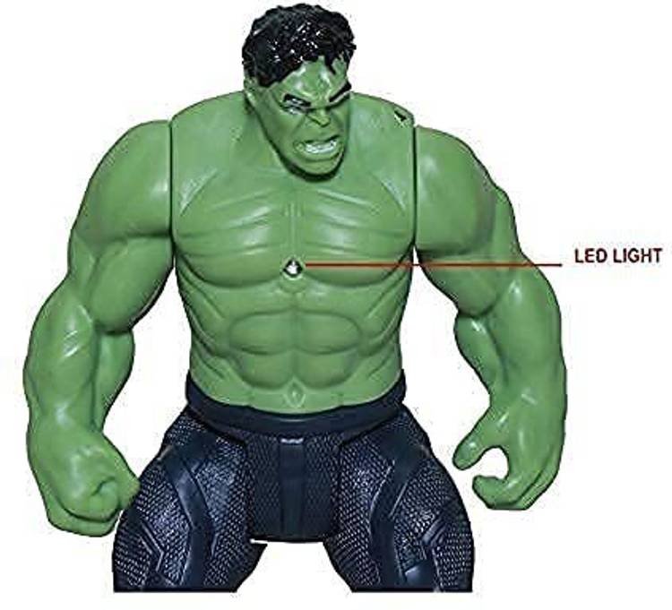 lavikk The Actions Infinity War 4 Endgame Action Legends Super Heroes Toys Big Size for kids with LED Light on Chest with Weapons Twist and Move Hullk 6.5" Size with Clay with Different Shapes