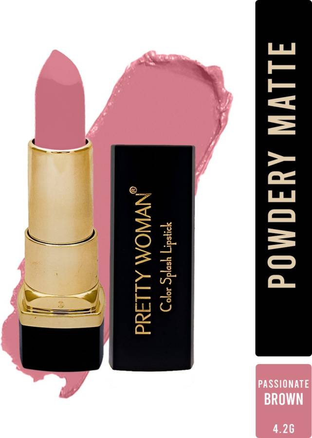 pretty woman Color Splash Glossy Vibrant Nude Lipstick Passionate Brown Shade 17, 4.2G Price in India