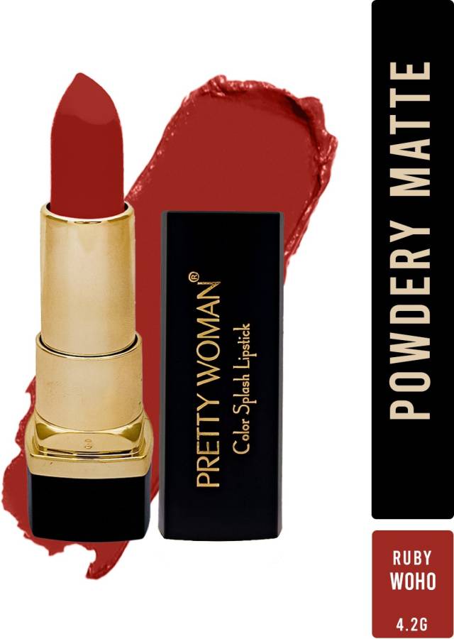 pretty woman Color Splash Glossy Vibrant Ruby Red Lipstick Ruby Woho Shade20, 4.2G Price in India