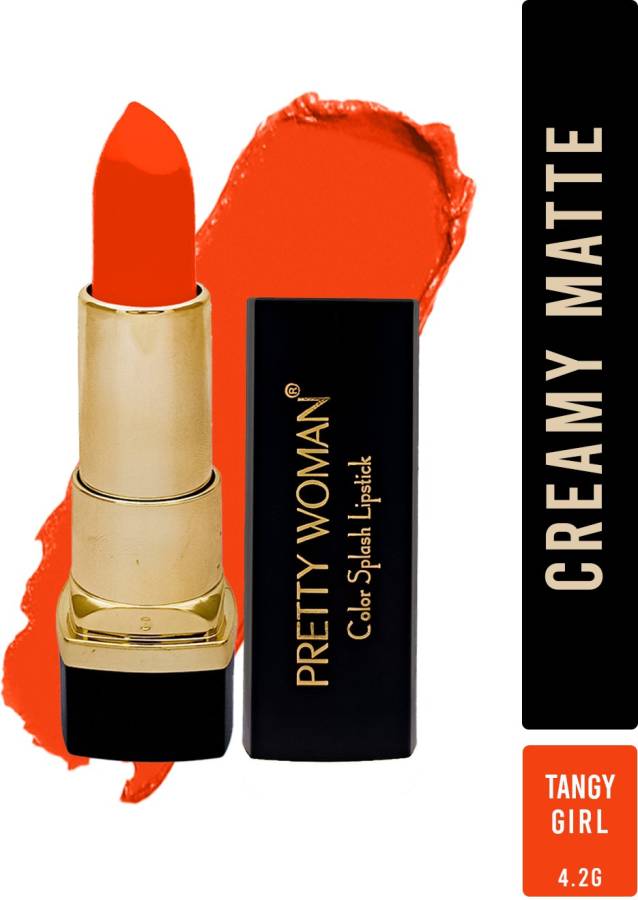 pretty woman Color Splash Glossy Vibrant Red Lipstick Tangy Sun Shade 06, 4.2G Price in India