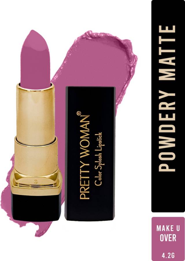 pretty woman Color Splash Glossy Vibrant Light Purple Lipstick Make U Over Shade19, 4.2G Price in India