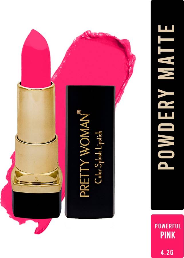 pretty woman Color Splash Glossy Vibrant Dark Pink Lipstick Powerful Pink Shade 23, 4.2G Price in India