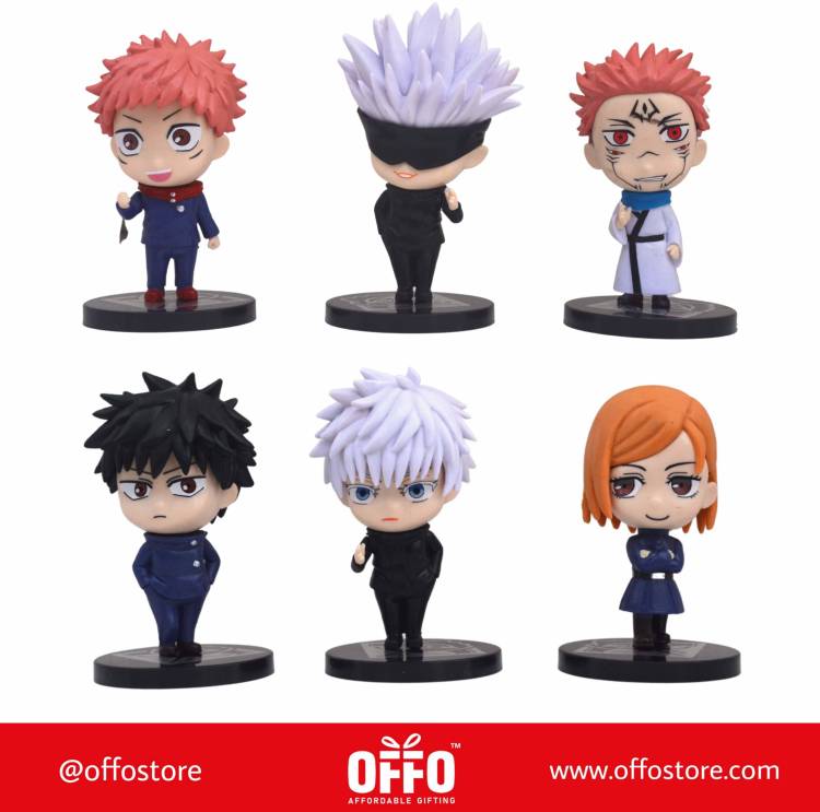 OFFO Jujutsu Kaisen Action figures set of 6 [8-10 cm] For Office Desk and Study Table