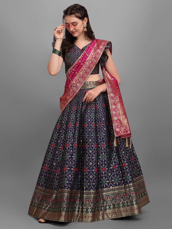 Printed Semi Stitched Lehenga Choli Price in India