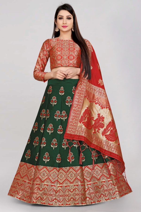 self design semi stitched lehenga choli