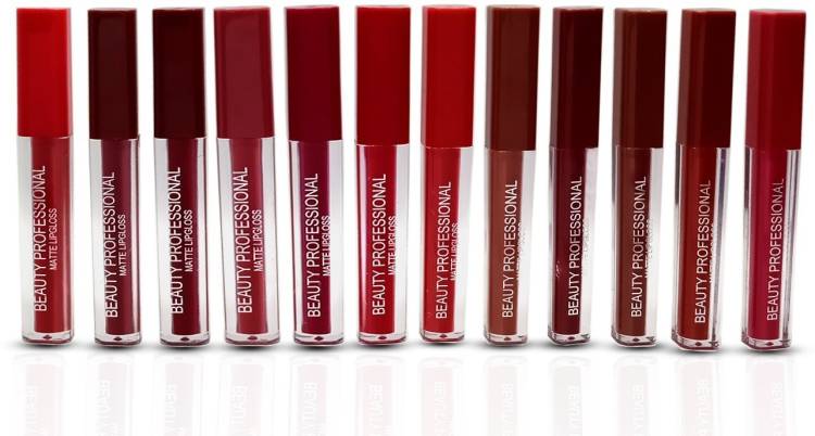 SKINPLUS Super stay matte ink bold lip color liquid lipstick combo pack of 12 Price in India