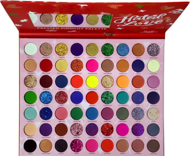 Beauty Glazed Red Edition Hated With Love Pressed Pigment 63 Colors Palette ( Glitter,Shimmer 69.5 ml Price in India