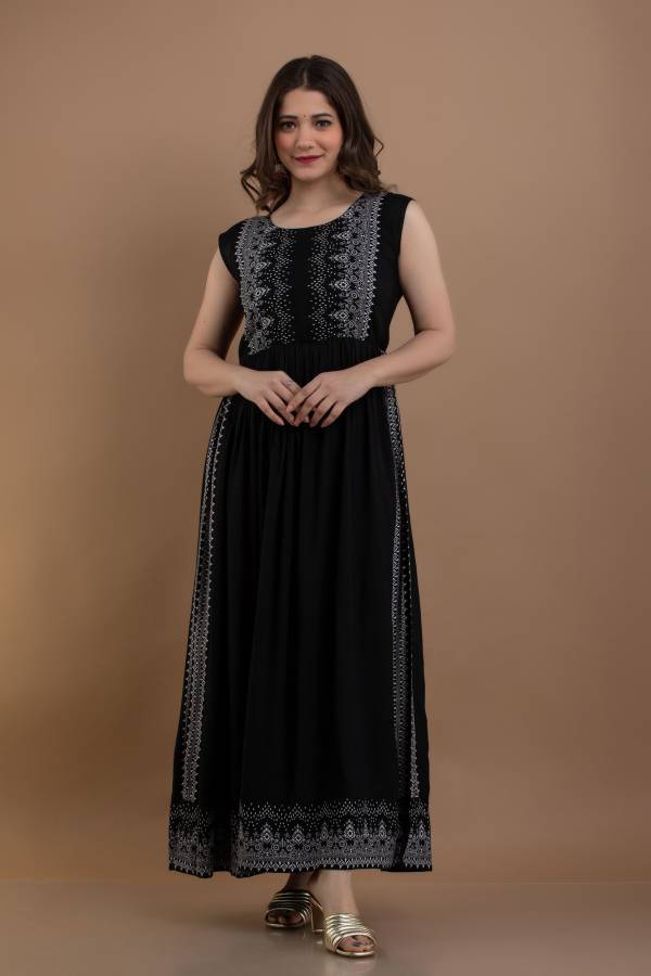 Women Maxi Black Dress Price in India