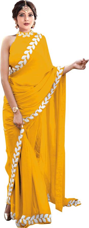 Solid Bollywood Art Silk, Vichitra Saree Price in India
