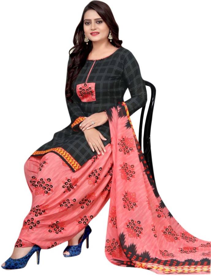 Crepe Checkered Salwar Suit Material Price in India