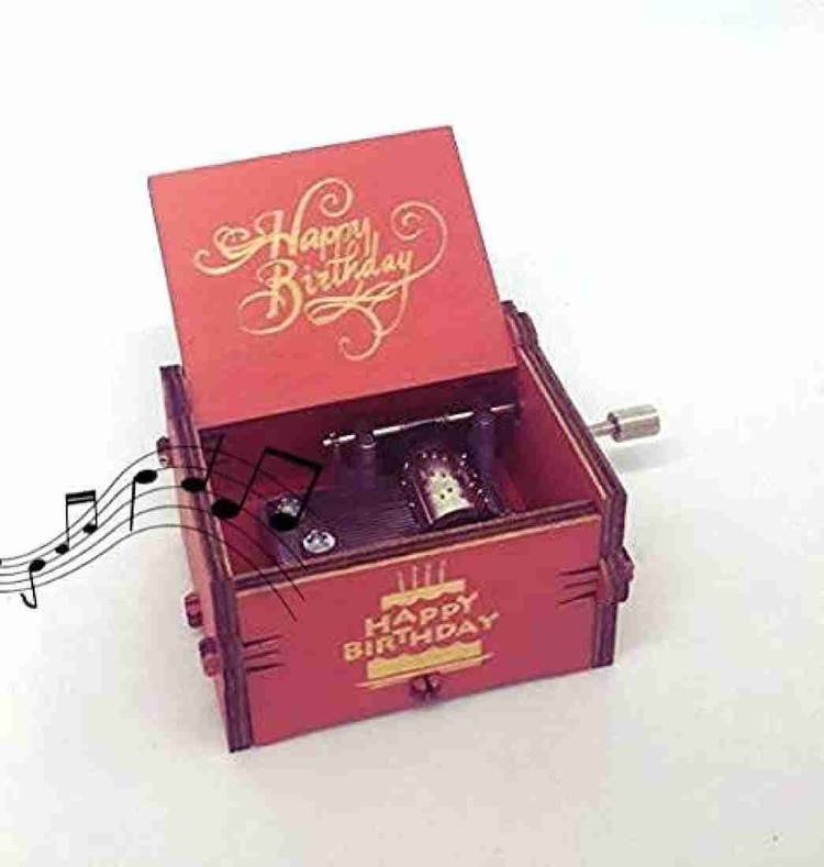 Crazy Gifters Friendz wooden music box happy birthday instrument- Red (RED)