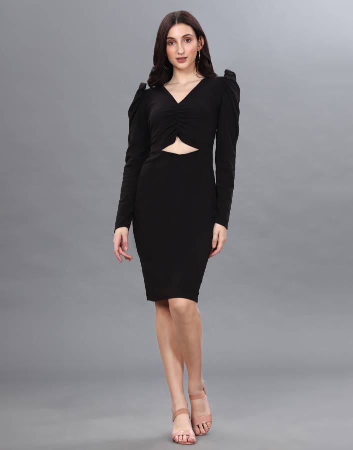 Women Sheath Black Dress Price in India