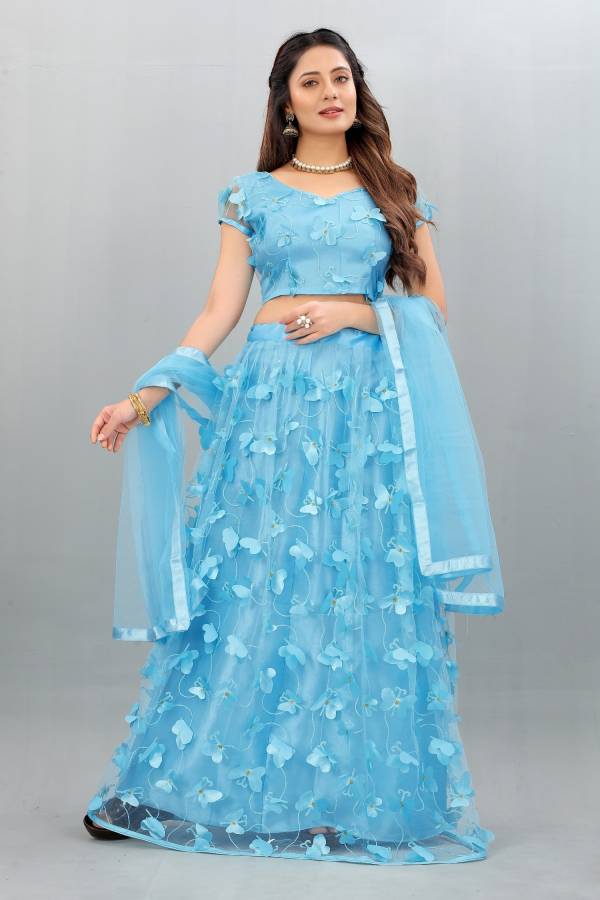 Embroidered Semi Stitched Lehenga Choli Price in India