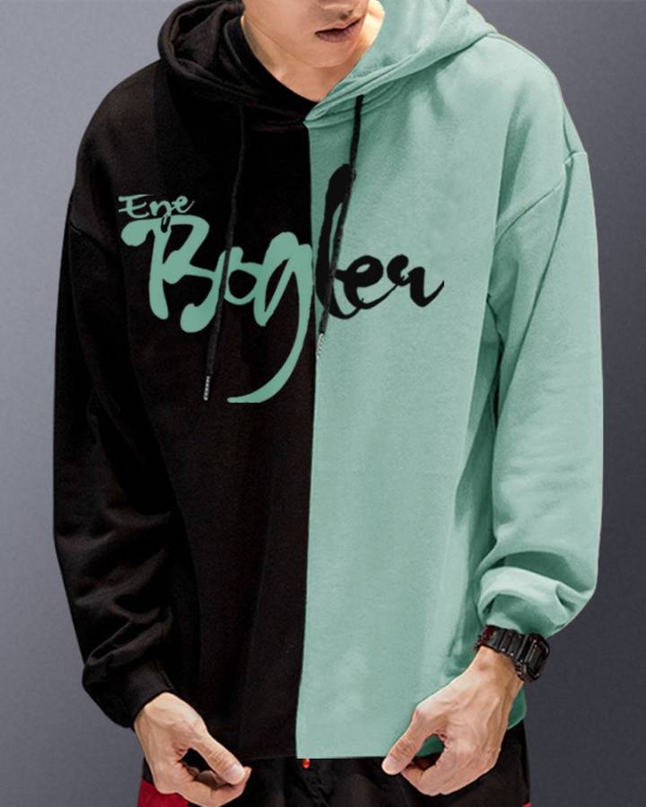 Color Block Men Hooded Neck Green T-Shirt Price in India