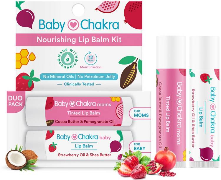 BabyChakra Lip Balm Duo for Women's & Babies, Long Lasting & Non Greasy, Cruelty Free 2X6gm Price in India