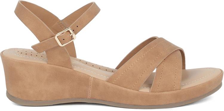 Women CALISTA Tan Flats Sandal Price in India