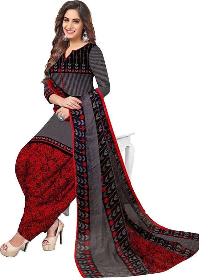 Crepe Floral Print Salwar Suit Material Price in India