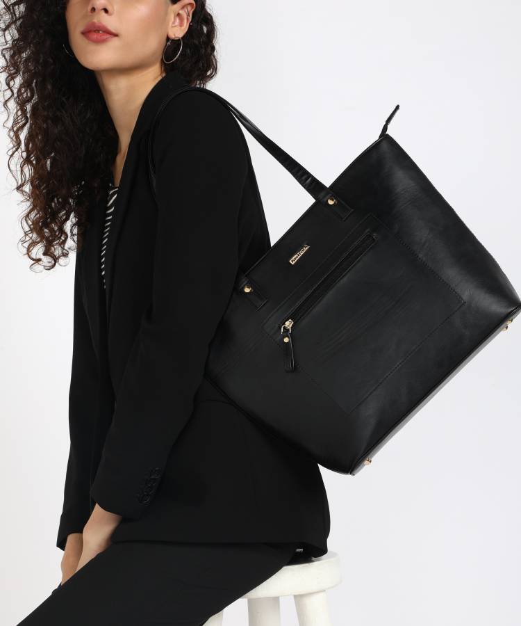 Women Black Shoulder Bag - Extra Spacious Price in India