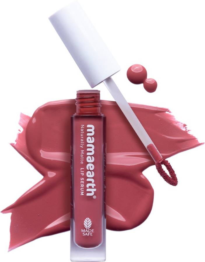 MamaEarth Naturally Matte Lip Serum - Matte Liquid Lipstick with Vitamin C & E For Upto 12 Hour Long Stay - Rosy Nude Price in India