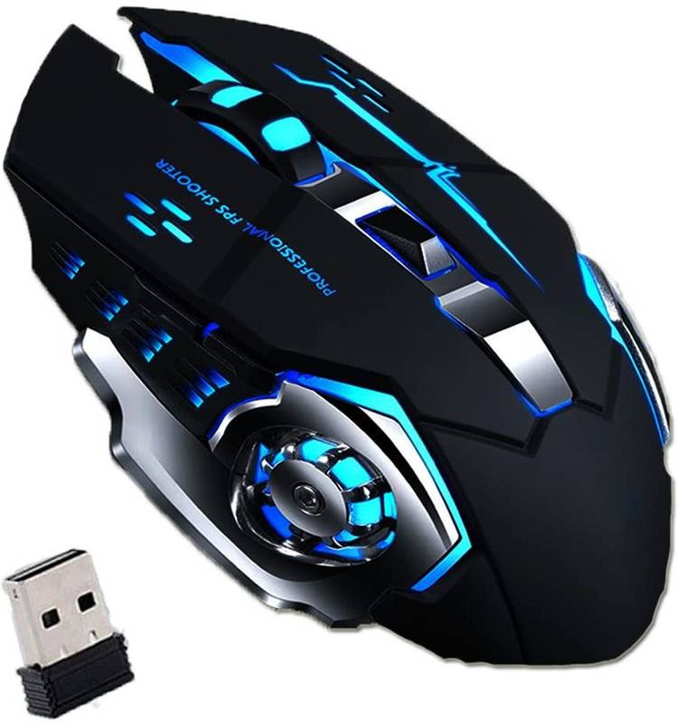microware 2.4Ghz Rechargeable Wireless Gaming Mouse, X8 professional Gaming Mouse Wireless Optical  Gaming Mouse