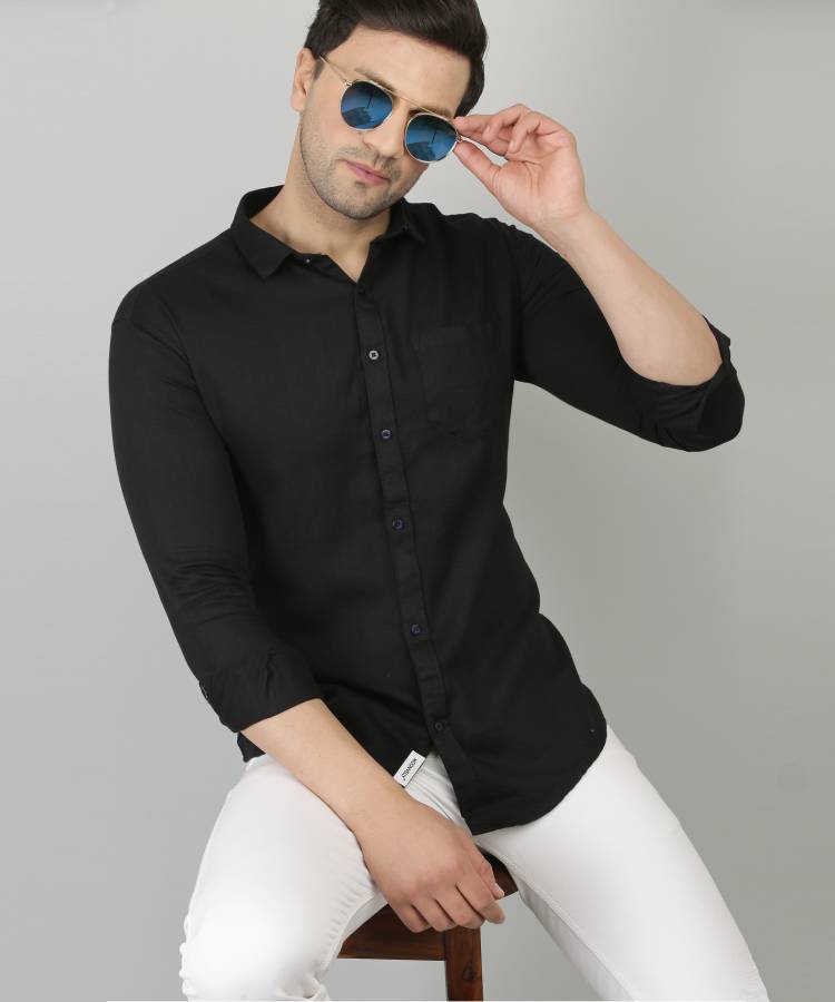 Men Slim Fit Solid Casual Shirt Price in India