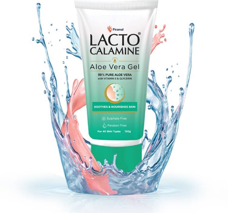 Lacto Calamine Aloe Vera Gel 99% Pure Natural, Vitamin E & Glycerin Non-Sticky Hydration Price in India