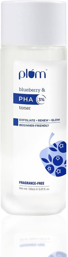 Plum 3% PHA Toner with Blueberry | Fragrance-Free | Clears Breakouts & Acne | For Men & Women Price in India