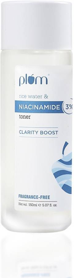 Plum 3% Niacinamide Toner with Rice Water | For Clear, Blemish-Free and Hydrated Skin Men & Women Price in India