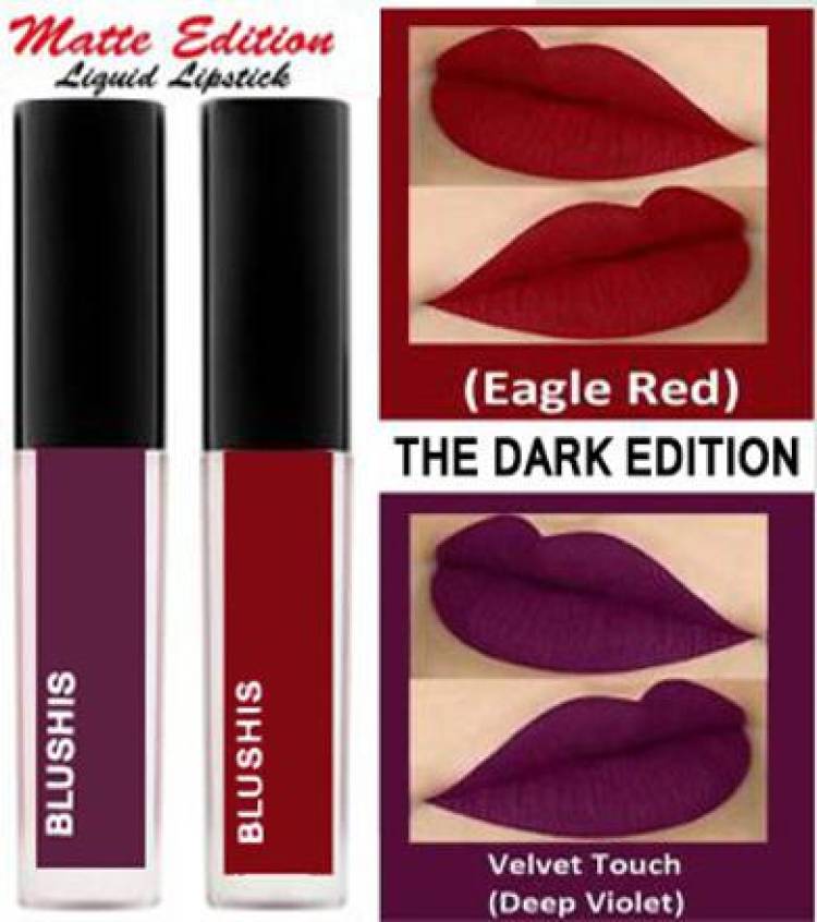 BLUSHIS HD Super Stay Liquid Matte Lipstick Combo Of 2 daily use Trending Shades Price in India