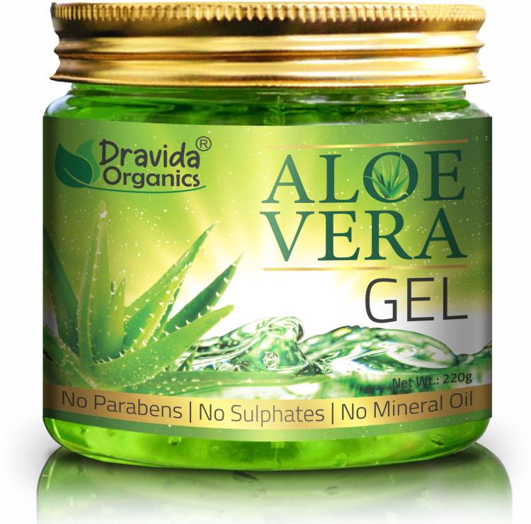 Dravida Organics Pure Aloe Vera Gel (220 Gram ) - Ideal for Skin Care, Face, Acne , Hair Treatment Price in India