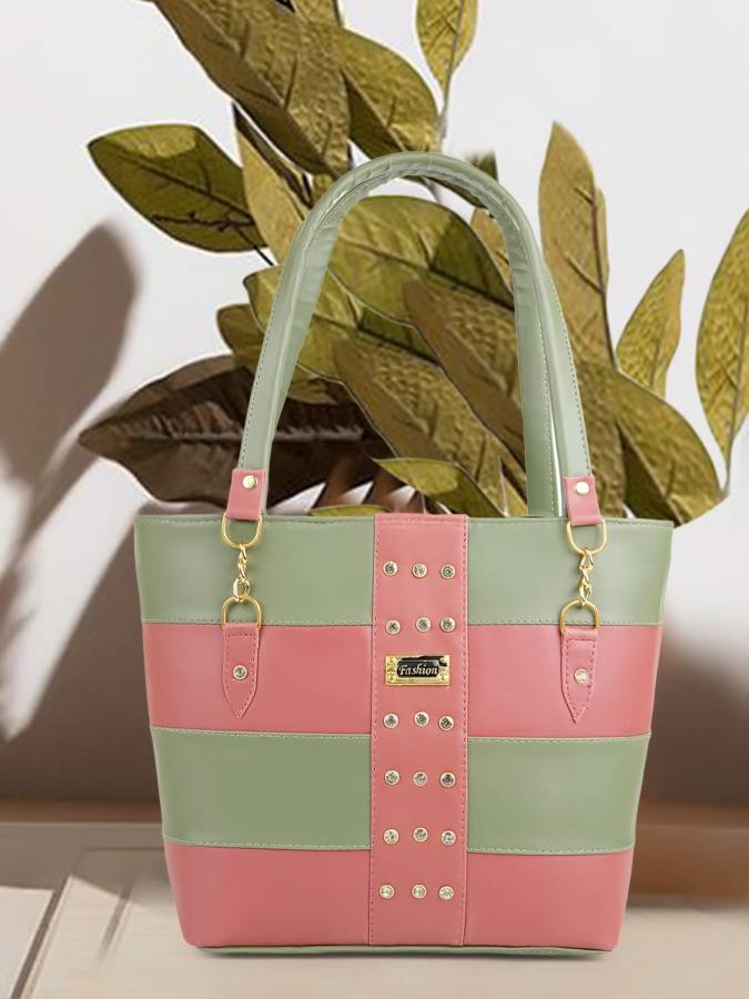 Women Pink, Green Satchel Bag Price in India