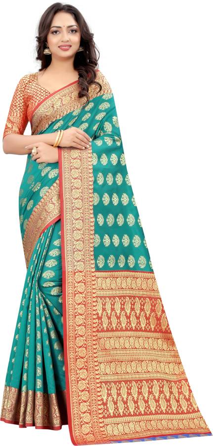 Self Design Kanjivaram Cotton Silk Saree Price in India