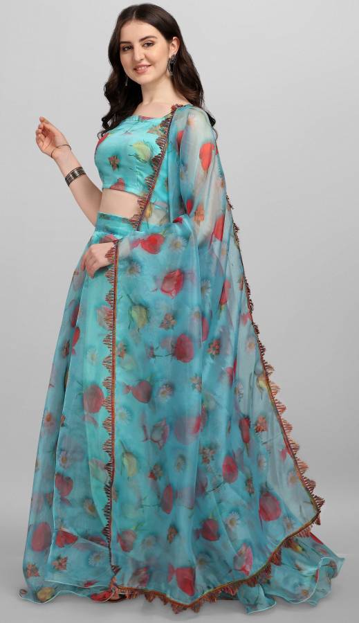 Printed Semi Stitched Lehenga Choli Price in India