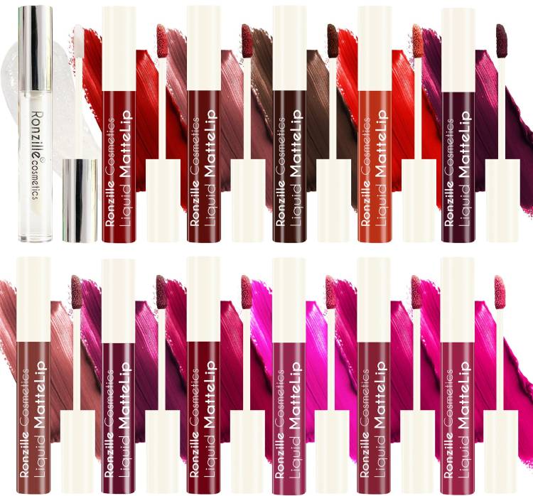 RONZILLE Matte Liquid Lipstick Smudge proof set of 12 Price in India