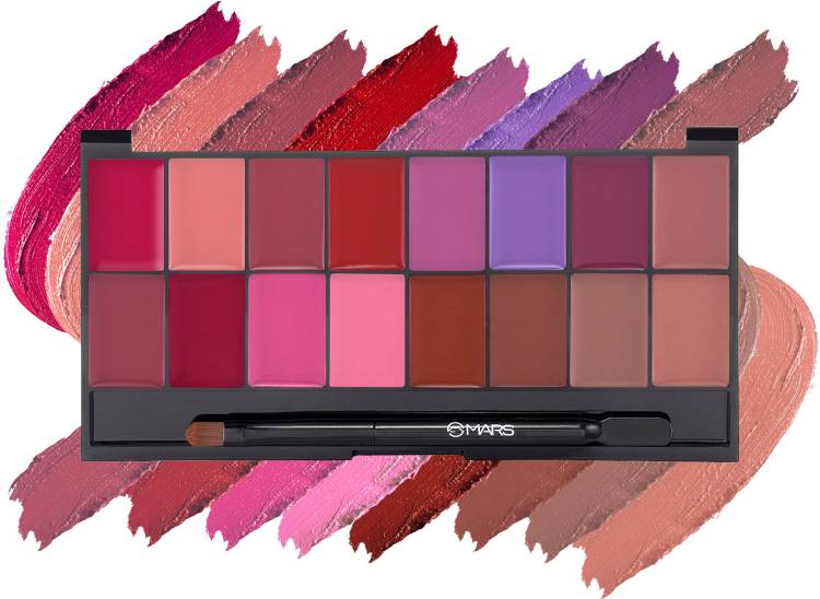 MARS 16 Color HD Pigmented and Matte Lipstick Palette Price in India