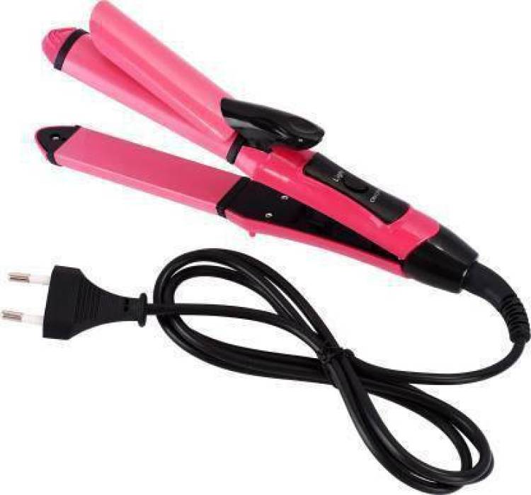 NKZ Hair Straightener with Ceramic Coated Plates & Quick Heat-Up 2 in 1 Curler Hair Straightener Price in India