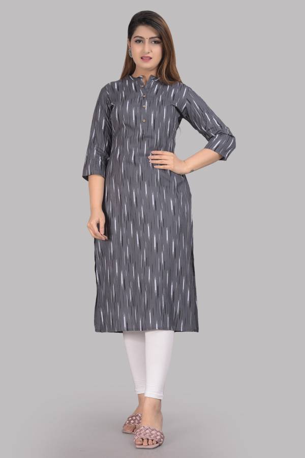 Women Striped Viscose Rayon Straight Kurta Price in India