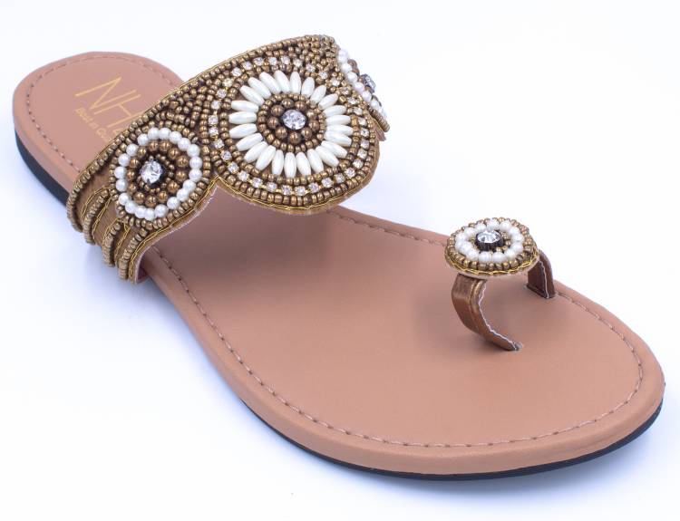Women Copper Flats Sandal Price in India