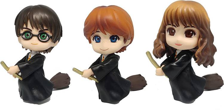 RVM Toys Harry Potter 3 Pcs Action Figure Toy Set for Office, Car and Cake Topper (B)