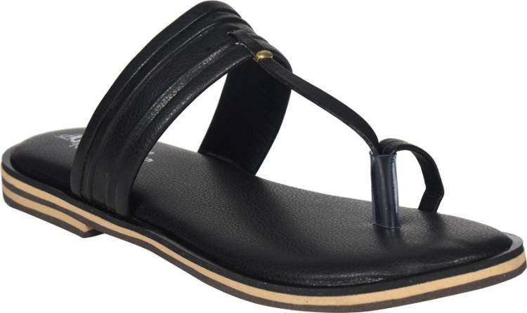 Women Black Flats Sandal Price in India