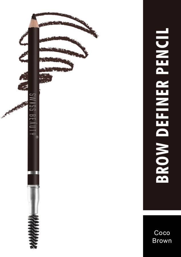 SWISS BEAUTY 2 in 1 Dual Function Eyebrow Pencil with Spoolie Brush - (Coco Brown, 1,5gm) Price in India
