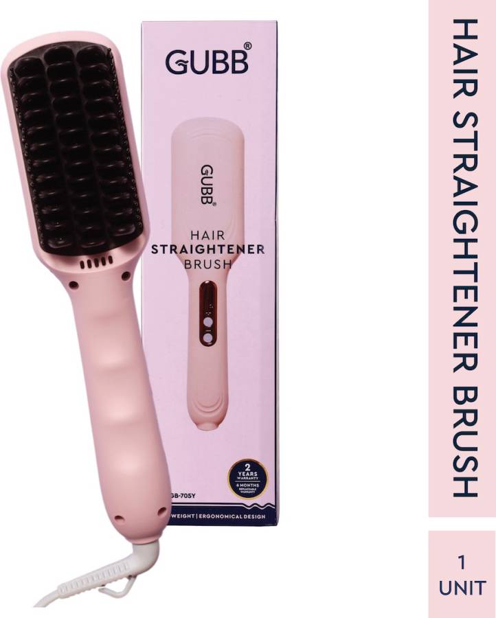 GUBB GB-705Y-Ionic Straightening Brush for Friz Free Silky Hair, Anti-Static-Auto-Off Hair Straightener Price in India