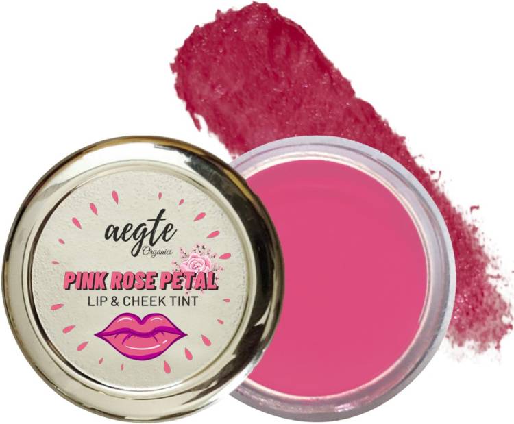 aegte Organics Pink Rose Petal Lip and Cheek Tint Balm for Women 15gm Lip Stain Price in India