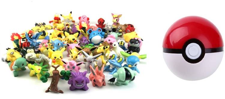 Delite New Super Pokemon Combo Random 24 Mini Toy Figures with One Random Poke Ball