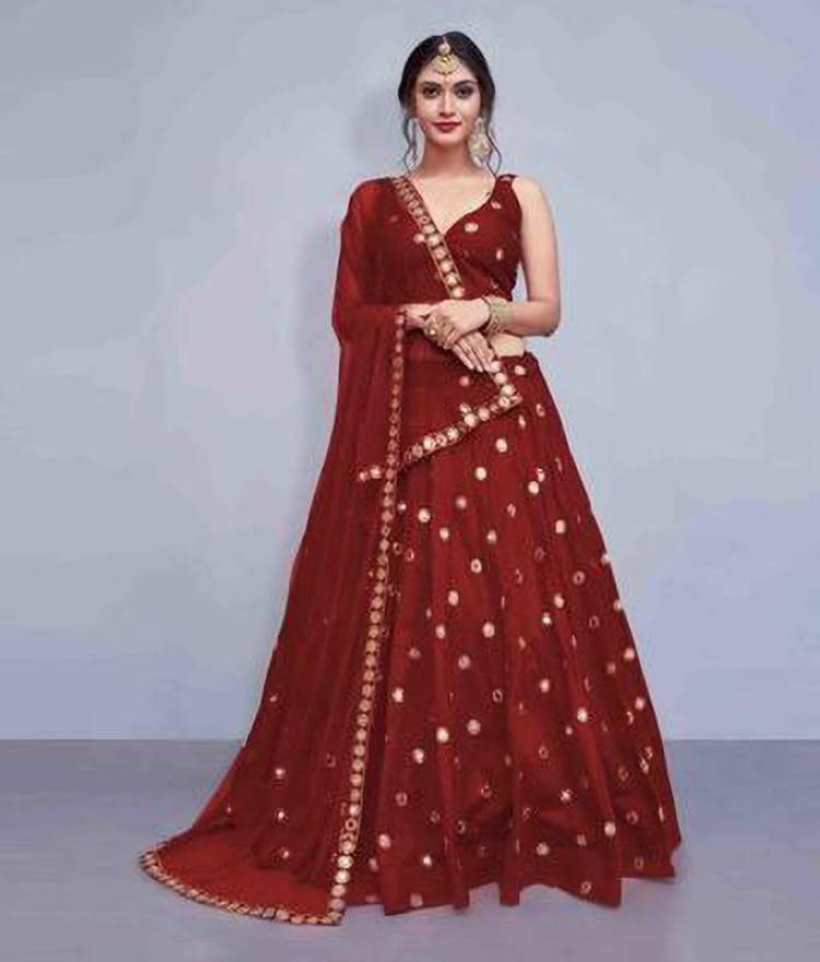 Applique Semi Stitched Lehenga Choli Price in India